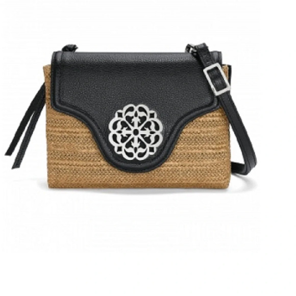 Brighton Eve Straw Messenger Cross Body Wheat-Black Handbags quiet luxury - Picture 16 of 16